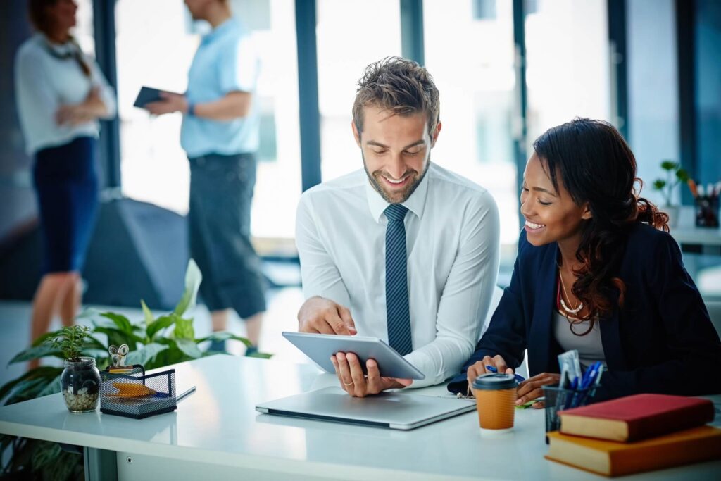 colleagues working together